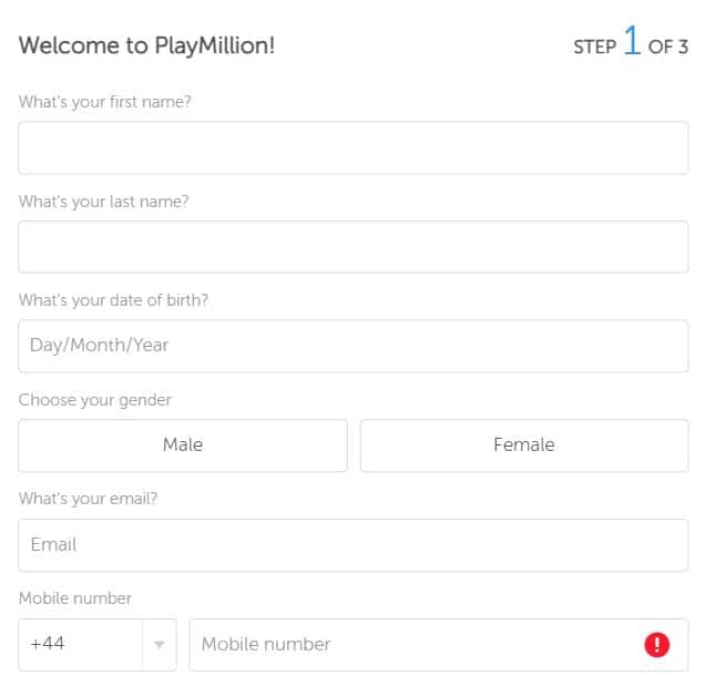 PlayMillion Register